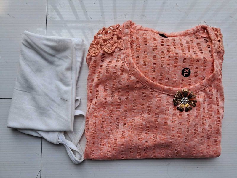 Peach Top with Inner (Size XL)