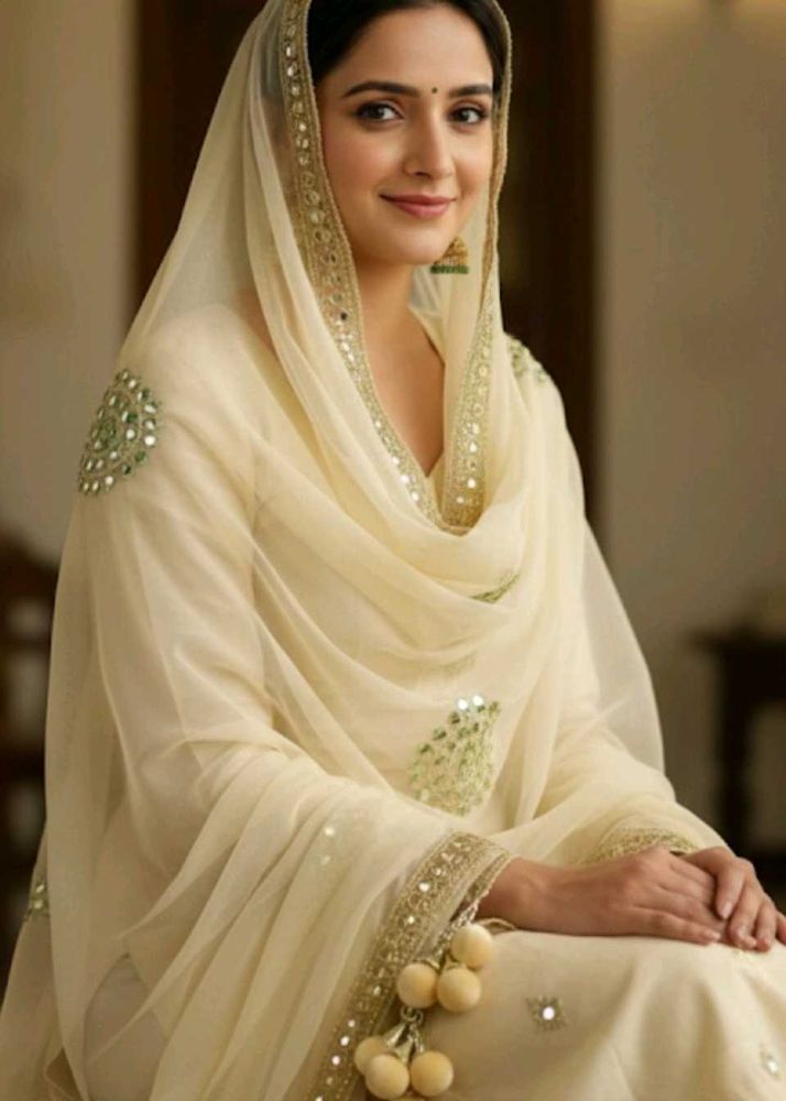 Embroidered Golden Party Wear  Dupatta