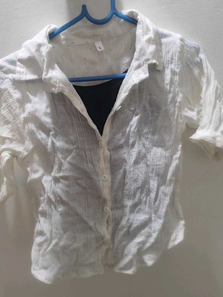 Korean Shirt with Black Top