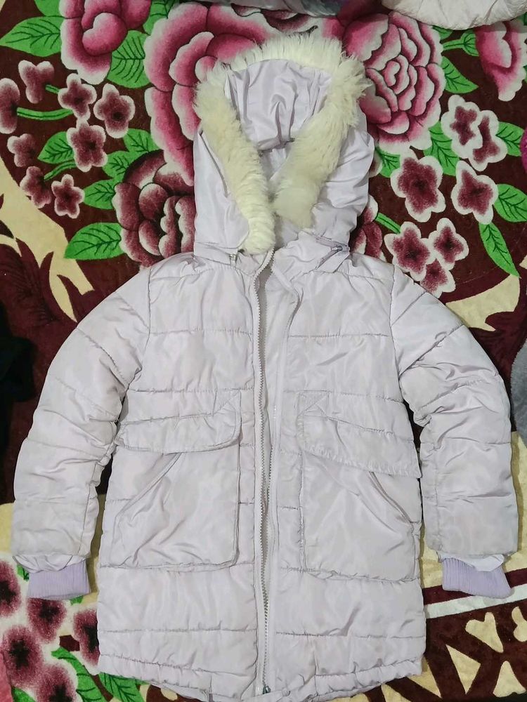 Lilac Hooded Puffer Jacket