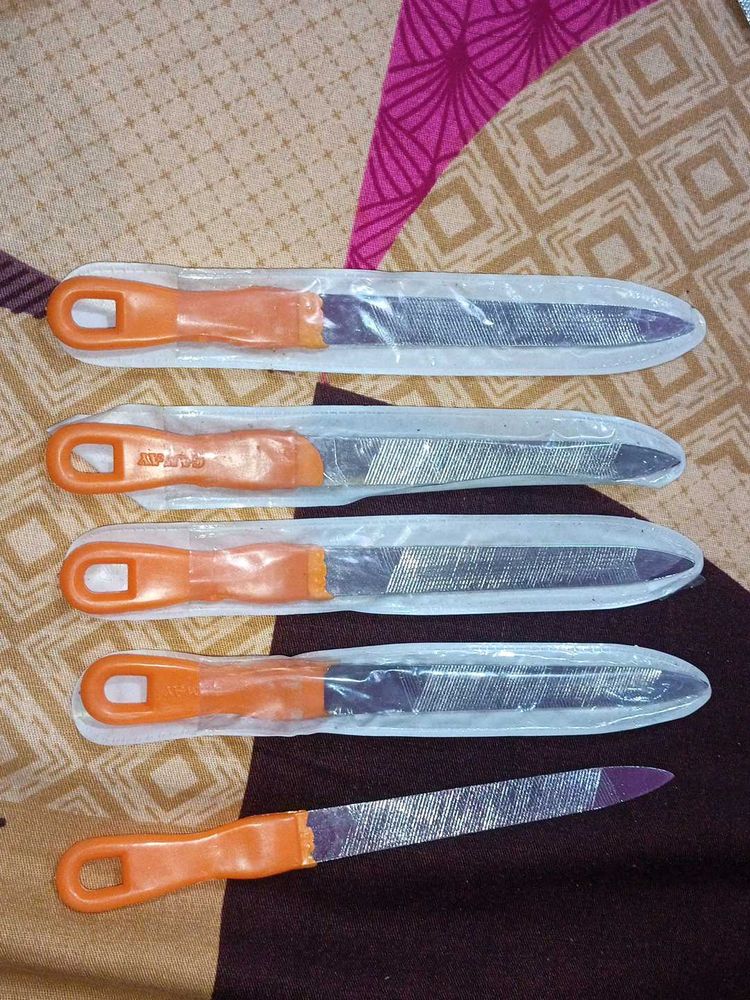 Orange Handle Nail Files (Set of 5)