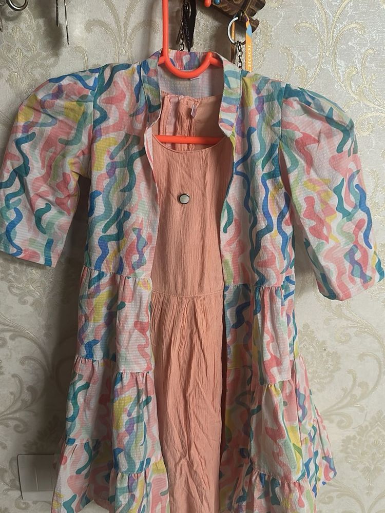 Cute Ruffled Dress with Colorful Print