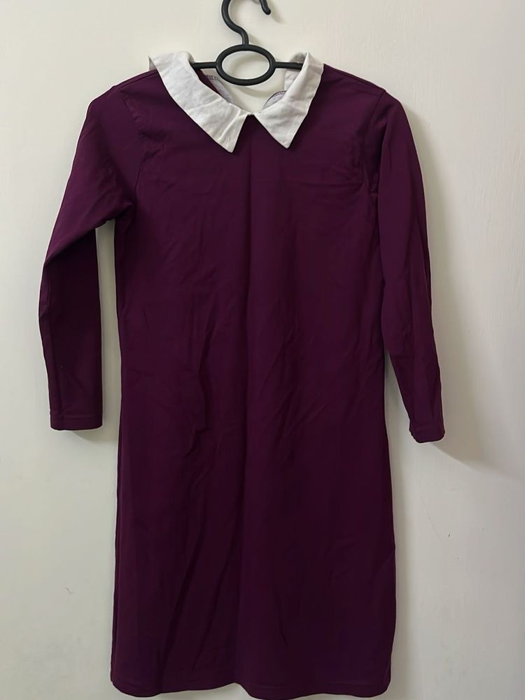 Burgundy Long Sleeve Dress