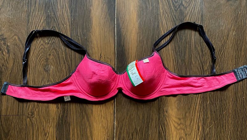 Pink Bra with Black Straps