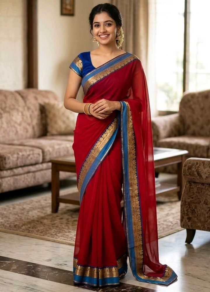 Red Saree with Blouse