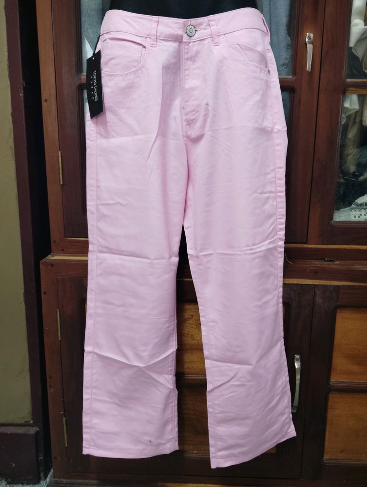 Tokyo Talkies Pink Wide Leg Jeans