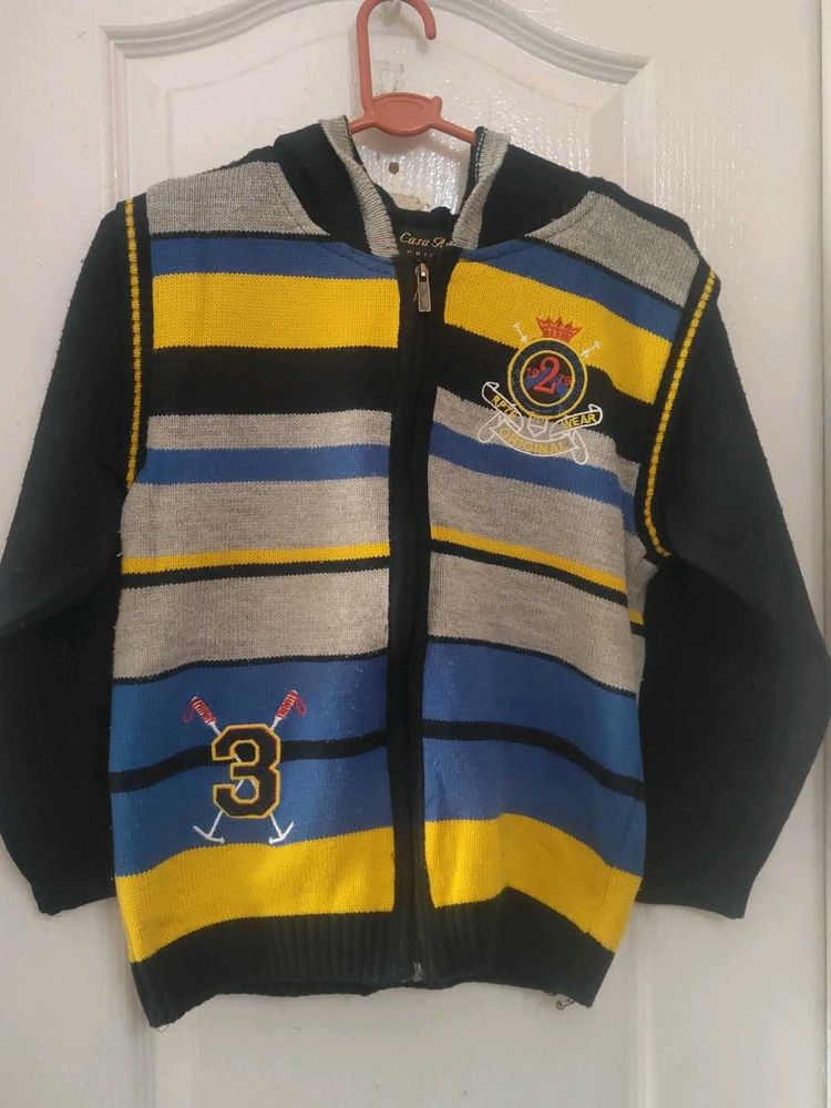 Kids Striped Zip-Up Hoodie