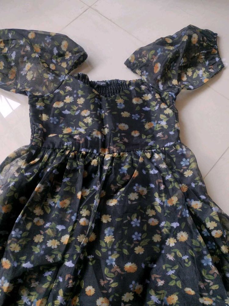 Chic Floral Print Off-Shoulder Dress