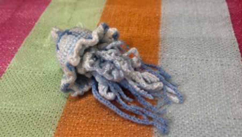 Crocheted Jellyfish keychain