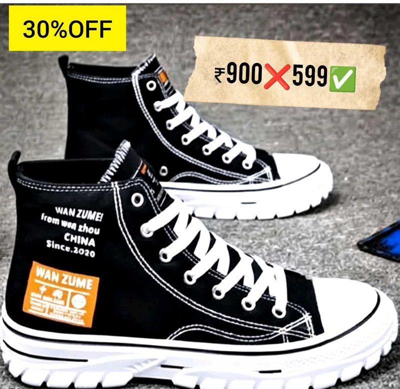 Stylish Black High-Top Sneakers