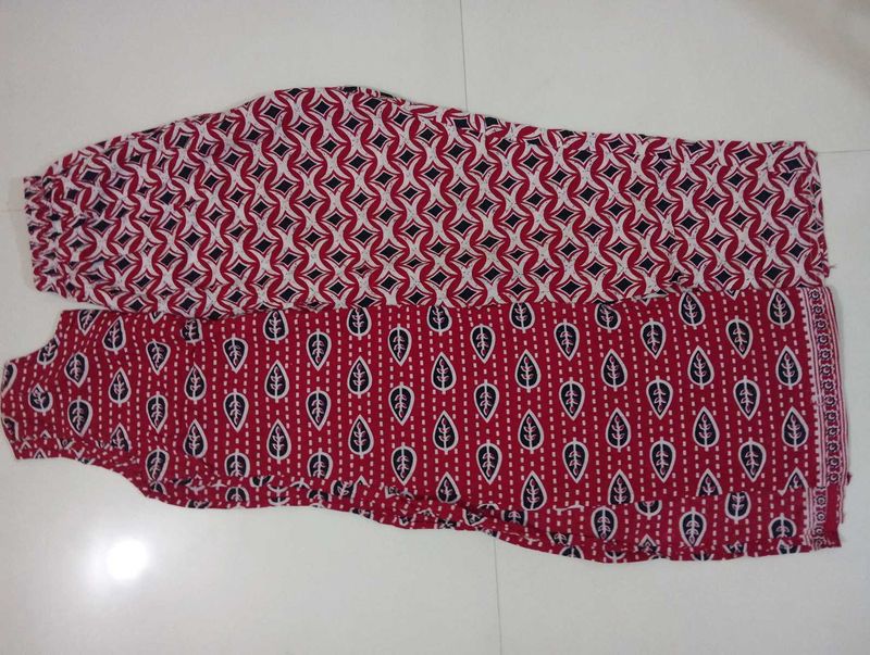 Red Printed Palazzo Pants