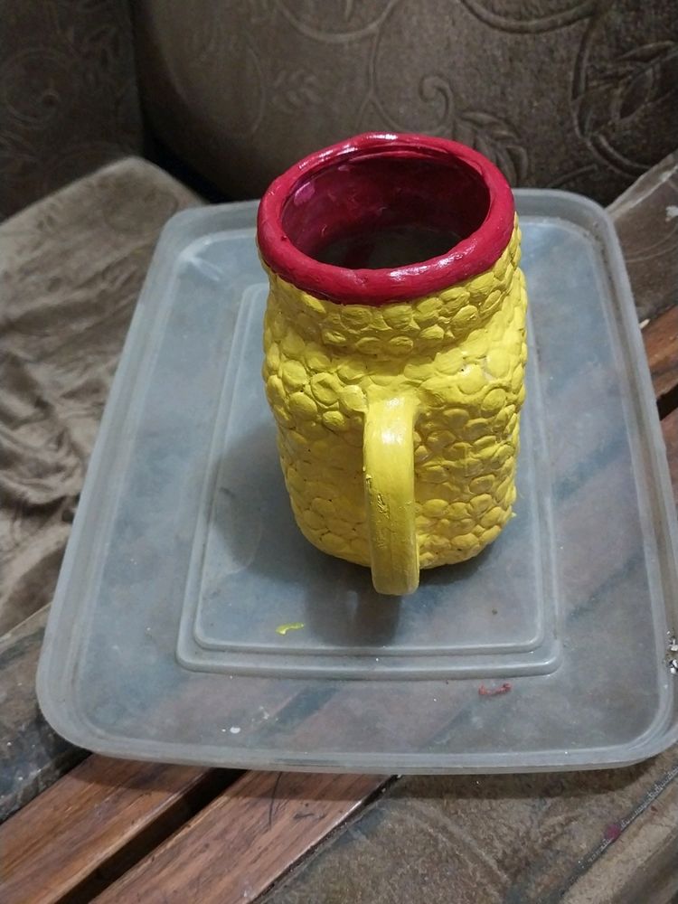 Handmade Yellow Textured Vase