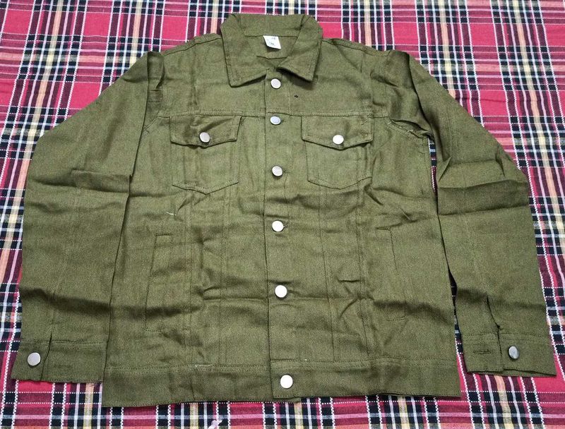 Men's Olive Green Denim Jacket