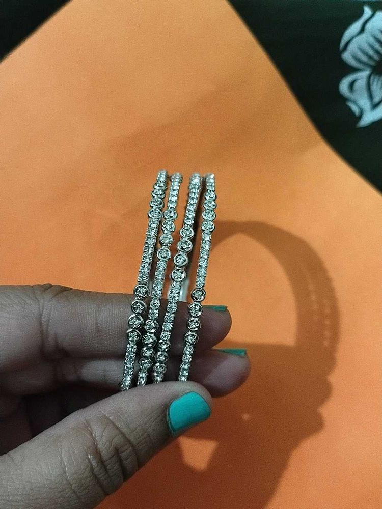 Silver Shining Bangles