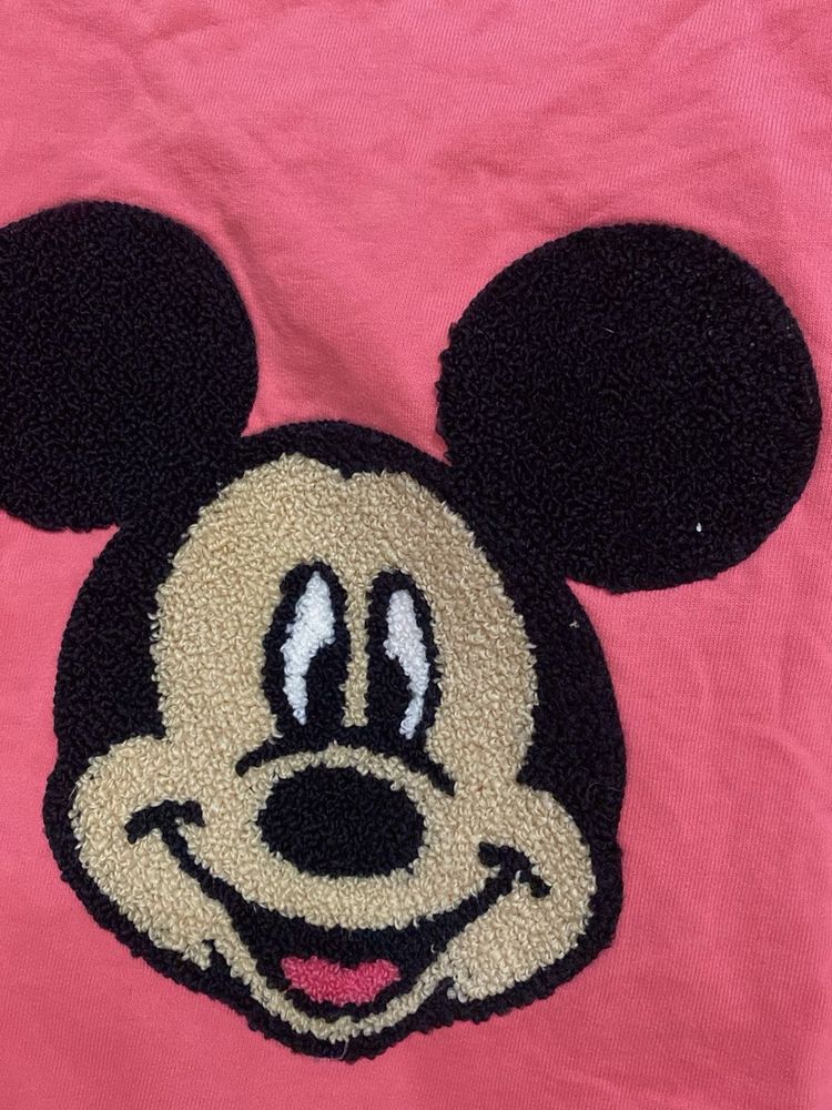 Mickey Mouse Plush Applique T-Shirt