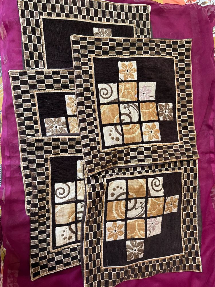 Price Drop | Set of 5 Cushion Covers | Brown