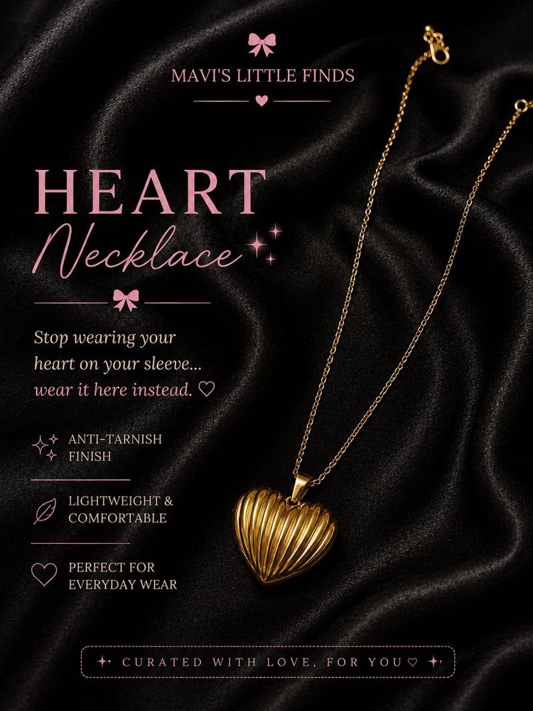 AntiTarnish - Heart Necklace &amp; Matching earrings