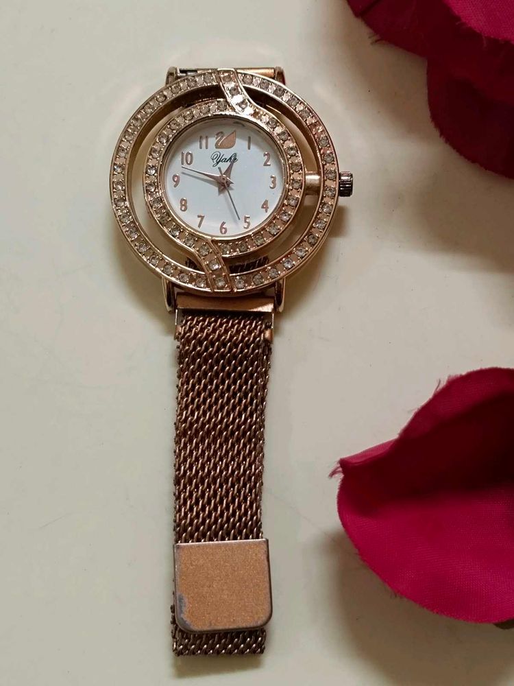 Elegant Crystal Accented Women's Watch