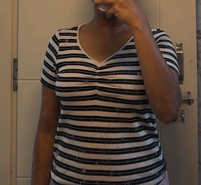 Striped V-Neck Top