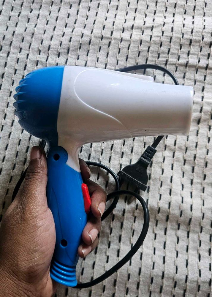 Compact Blue &amp; White Hair Dryer