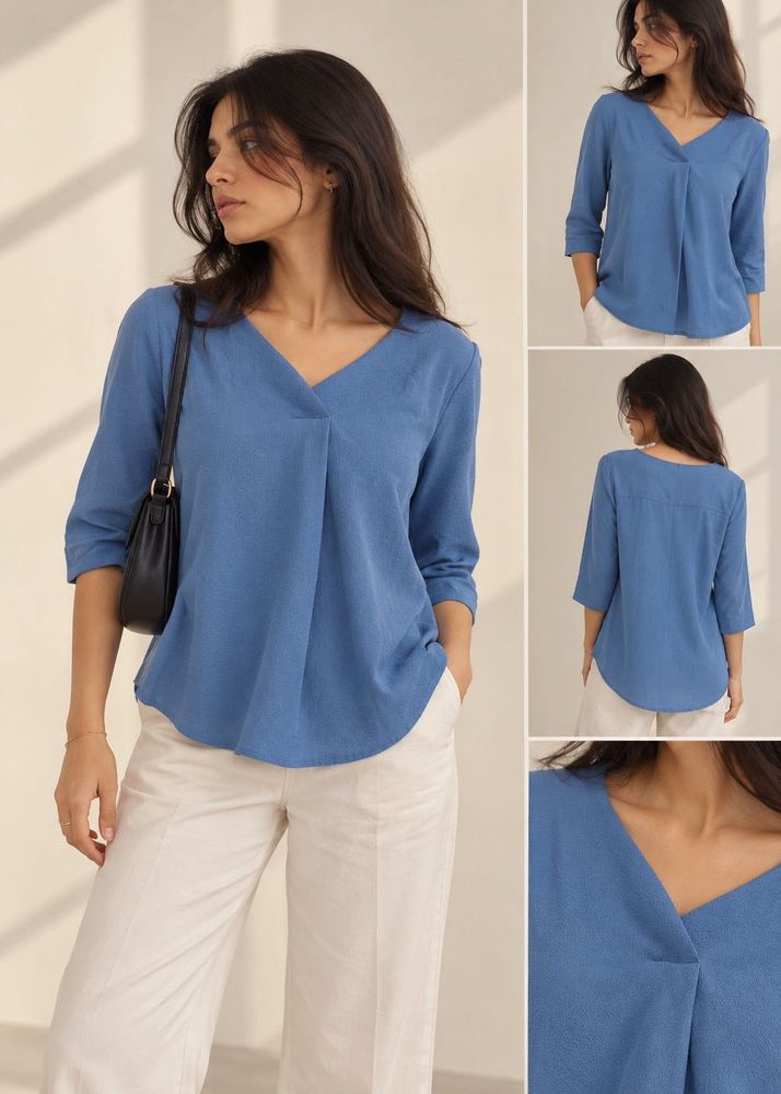 Blue 3/4 Sleeve Top