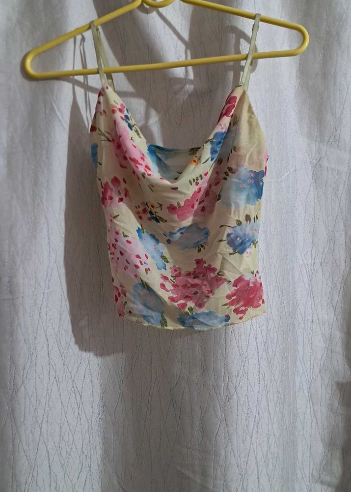 Floral Print Cami mesh Top