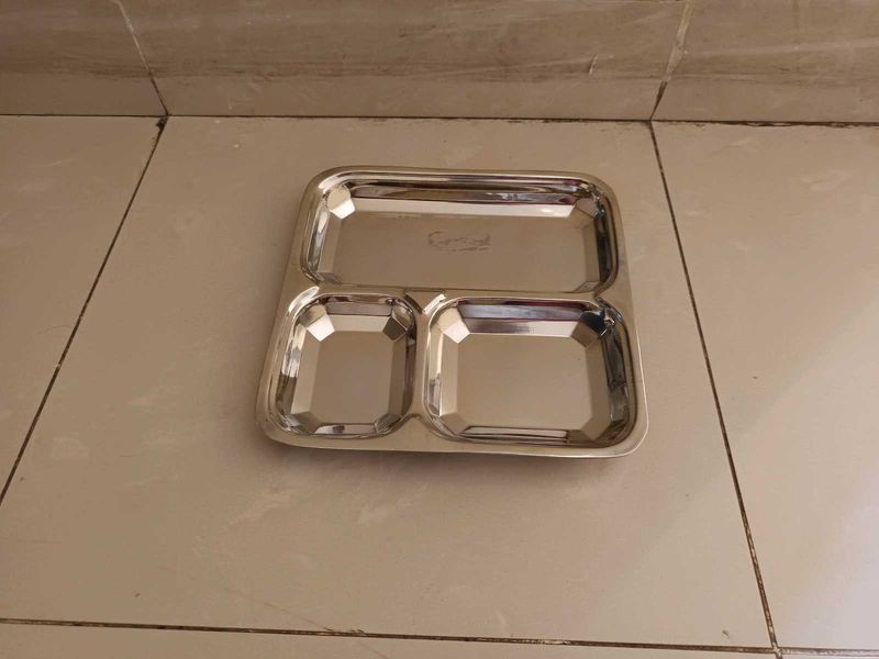 Unused Stainless Steel Thali Plate