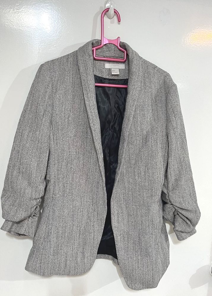 H&amp;M Grey Textured Blazer