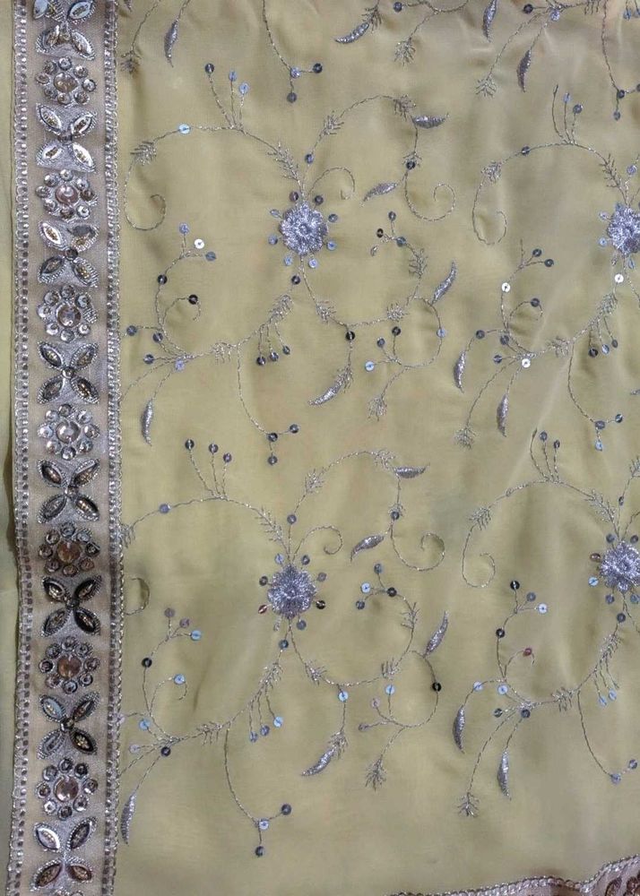 Exquisite Yellow Embroidered Dupatta
