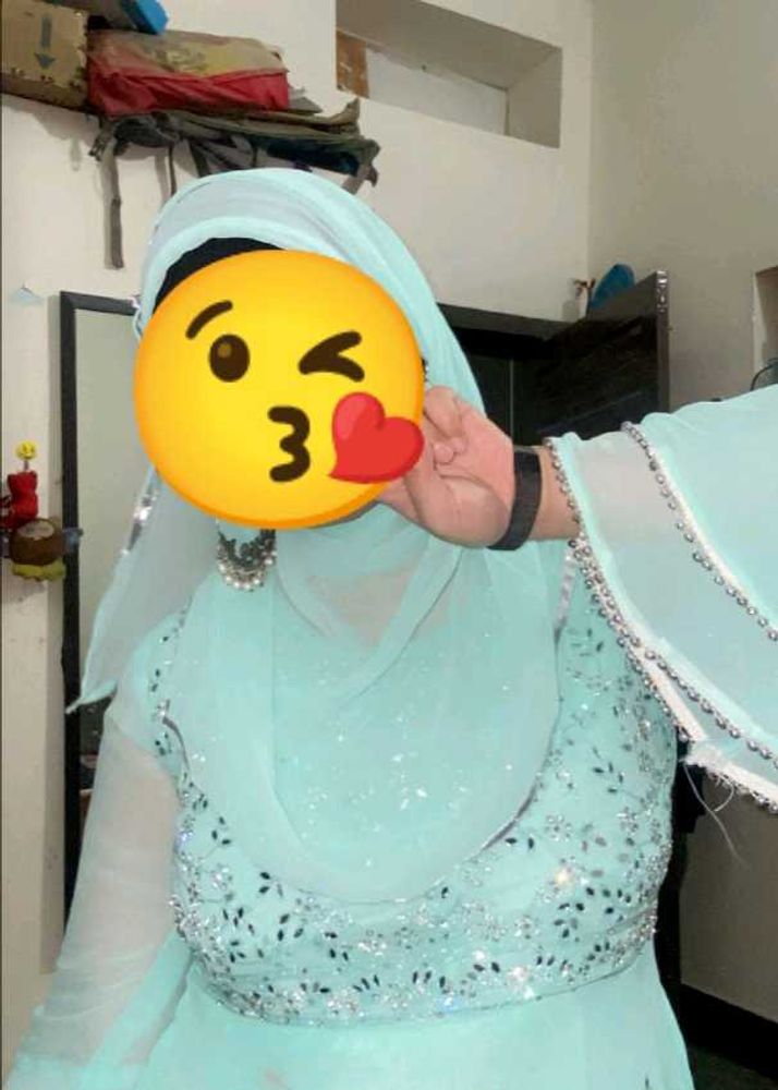 Elegant light blue sharara set