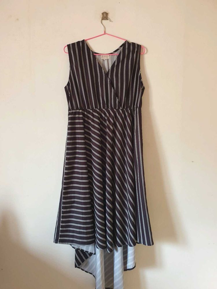 Pinstripe Panache  highcut low dress