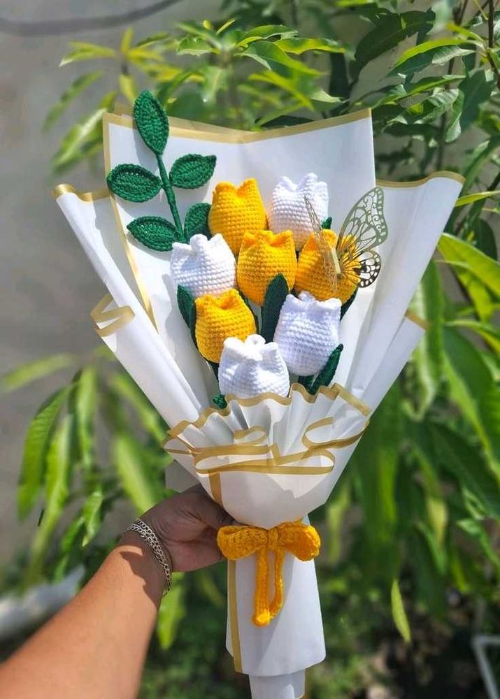 Handmade Crochet Tulip Bouquet