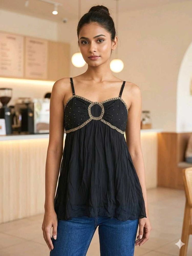 Black Embellished Camisole🖤