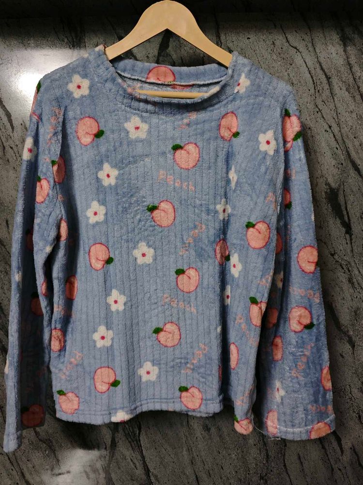 Cute Peach Print Cozy Top