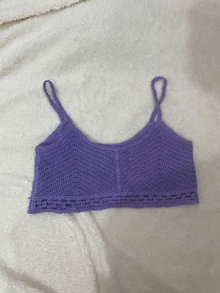 Crochet Purple Crop Top