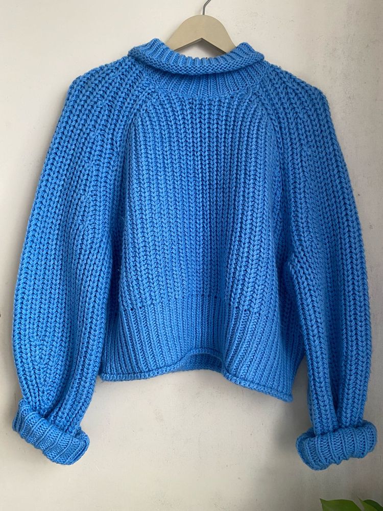 Blue Chunky Knit Sweater