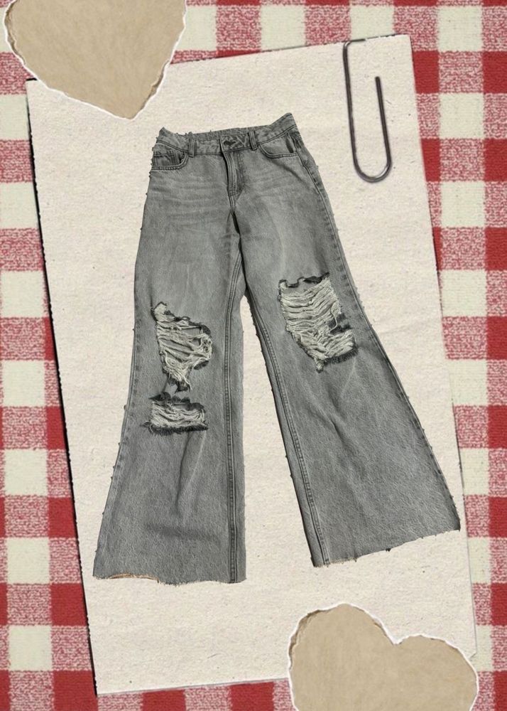 Ripped Flared Jeans