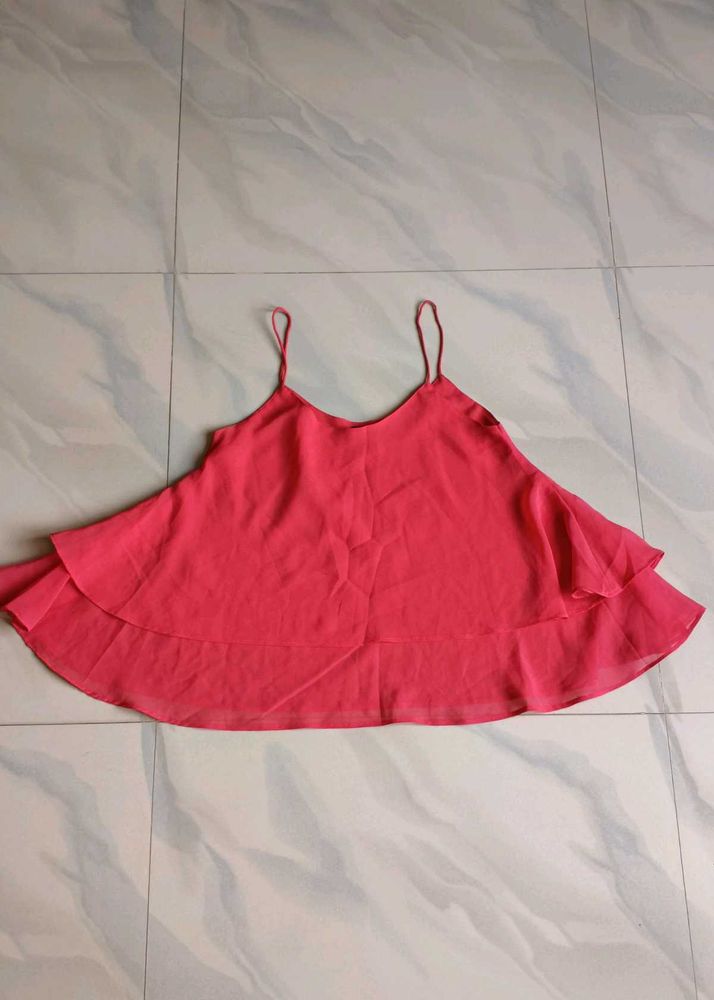 Coral Ruffle Camisole Top