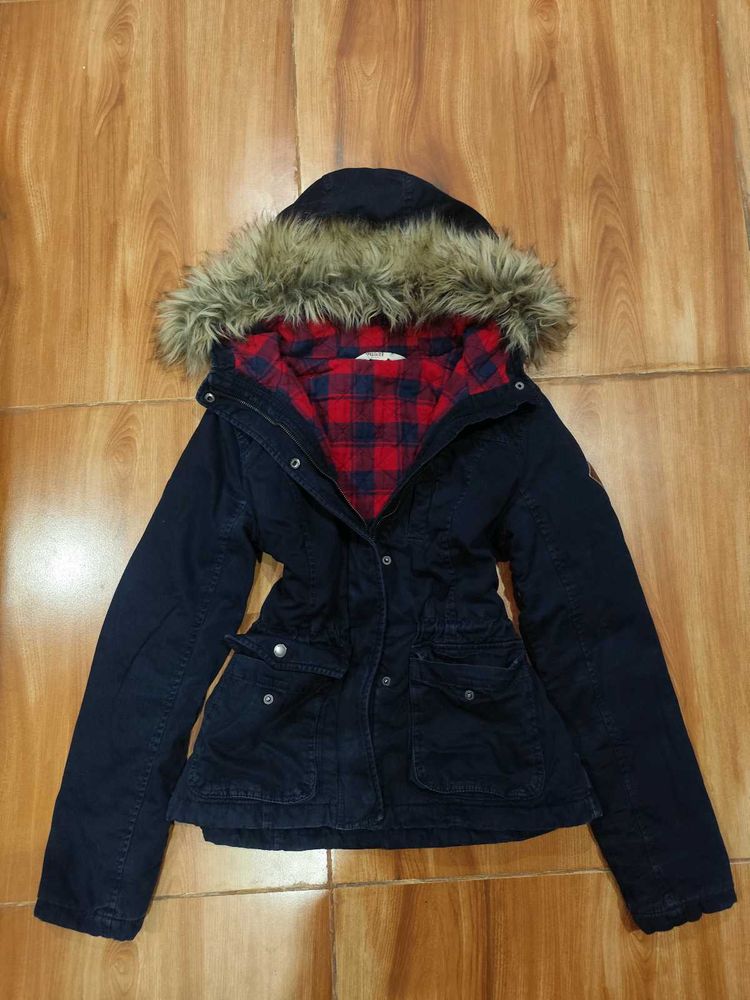 Hollister rare fur hooded jacket