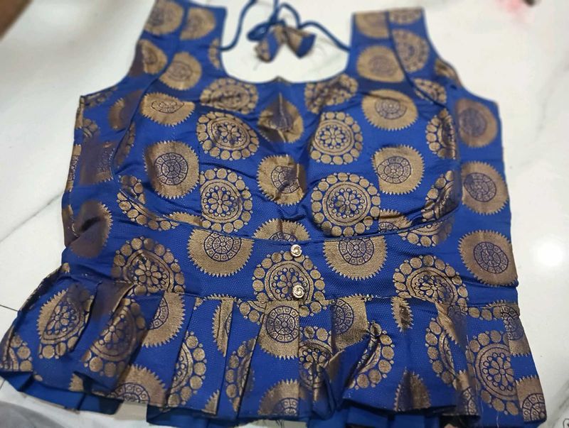 NEW Blue &amp; Gold Peplum Blouse