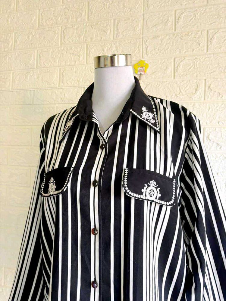 Striped Button-Up Shirt