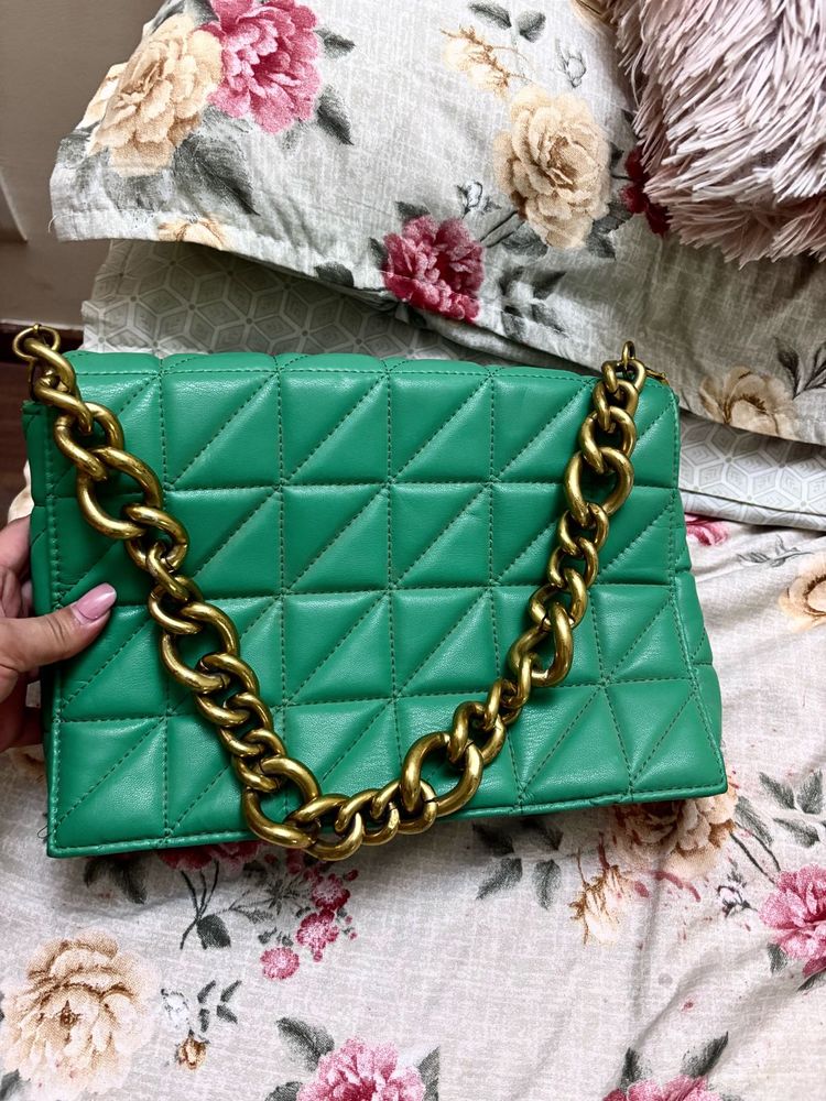 Green Zara shoulder bag