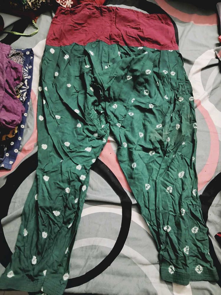 Green Bandhani Print Salwar only