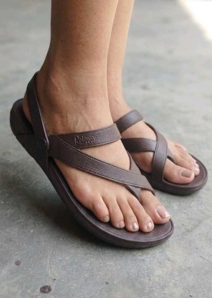 Comfortable Brown Flat Sandals