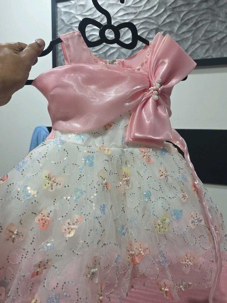 Beautiful Pink &amp; White Party Dress