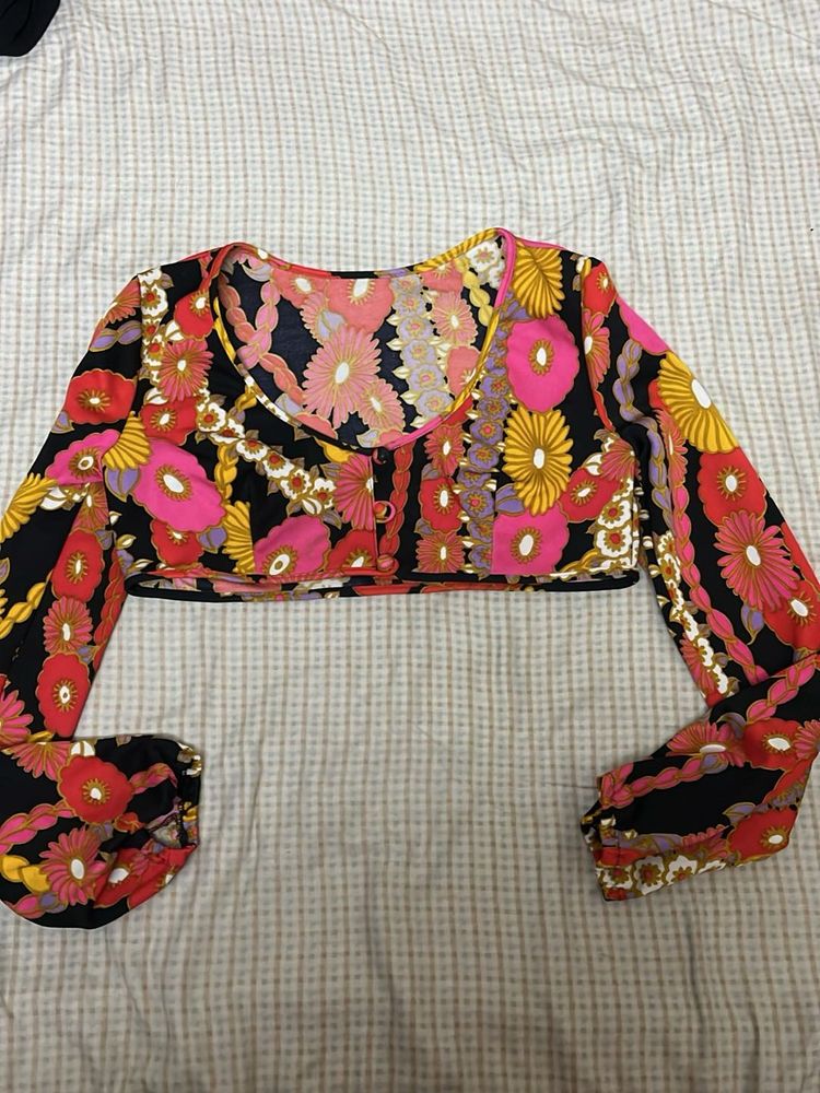 Floral Print Crop Top