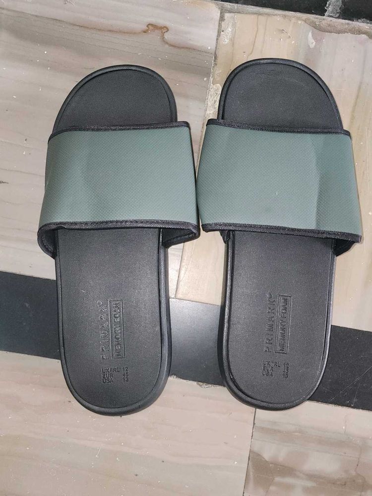 Primark Memory Foam Olive Green Slides(UK)