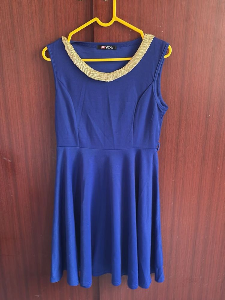 Blue Fit &amp; Flare Dress