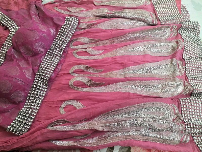 Stunning Pink Embroidered Lehenga Choli Set