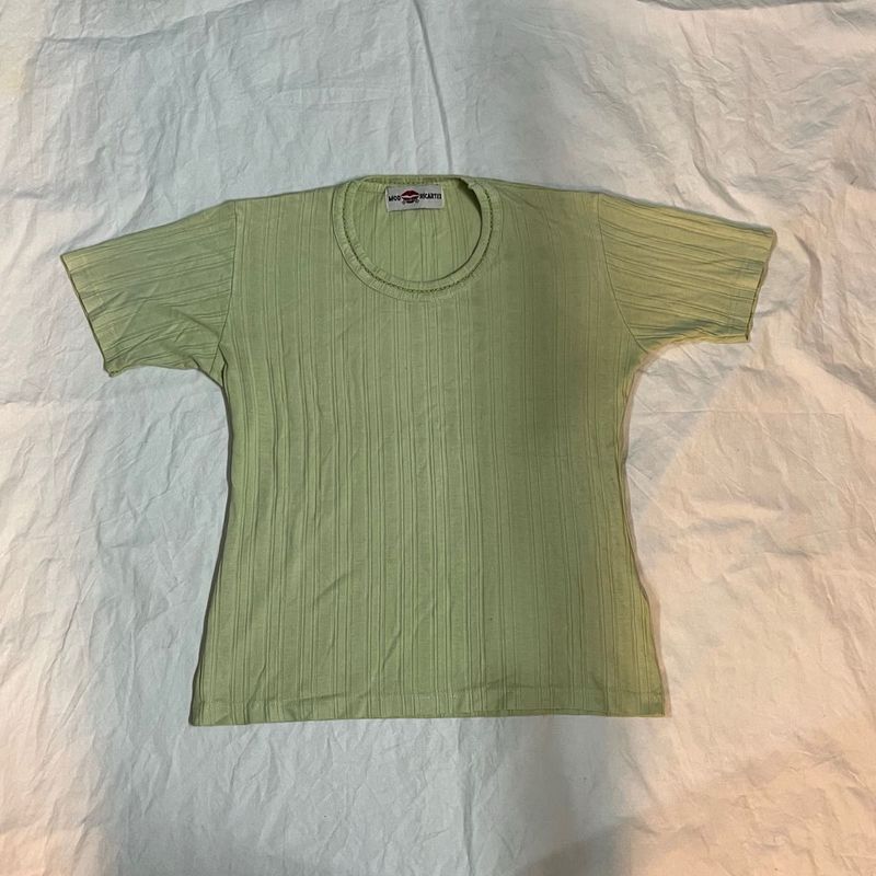 Light Green Ribbed T-Shirt